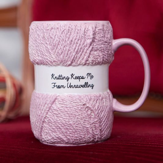 Knitting Mug - Keeps Me From Unravelling - Knitting Gifts