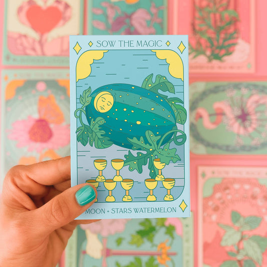 Moon and Stars Watermelon Tarot Garden + Gift Seed Packet