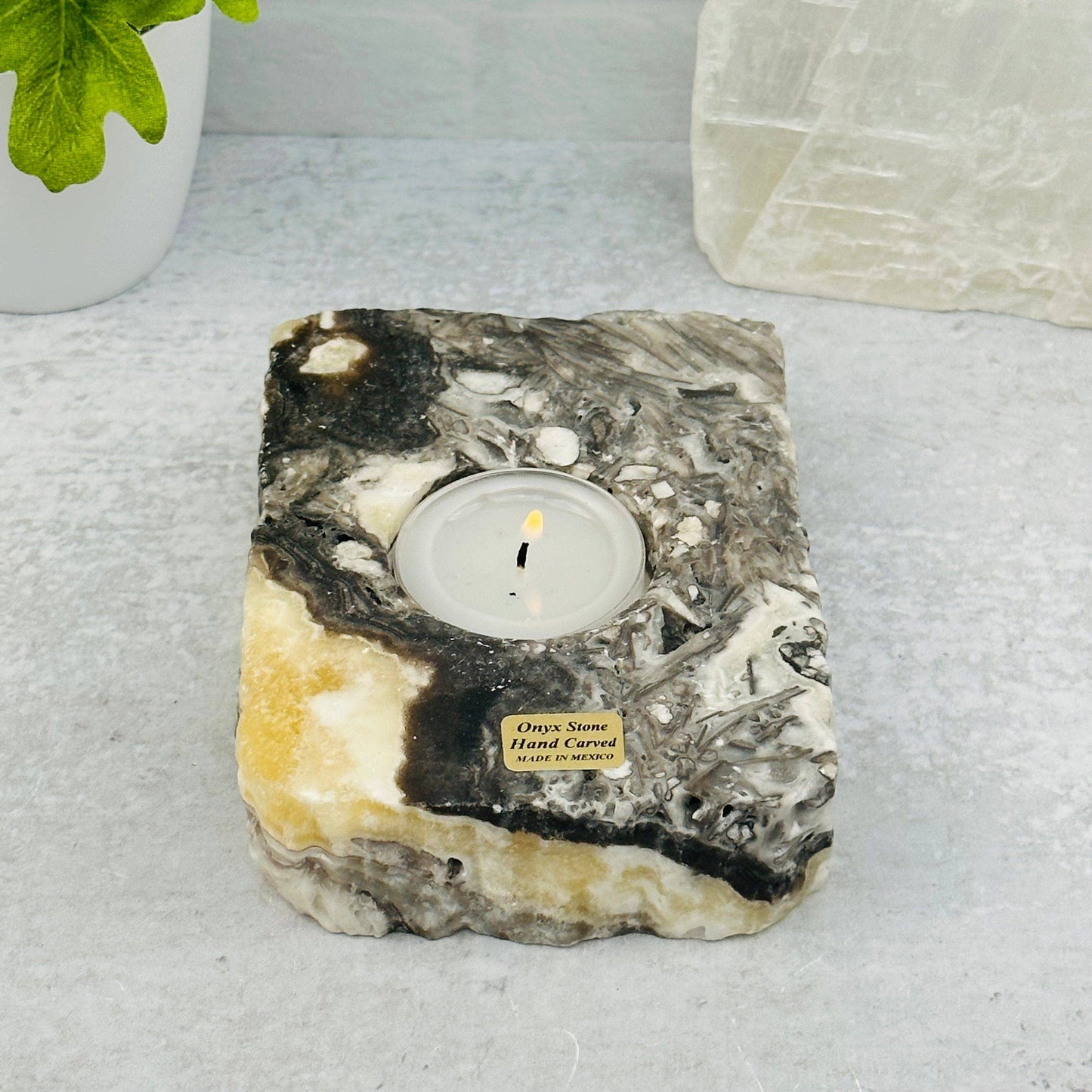 Mexican Onyx Crystal Candle Holder