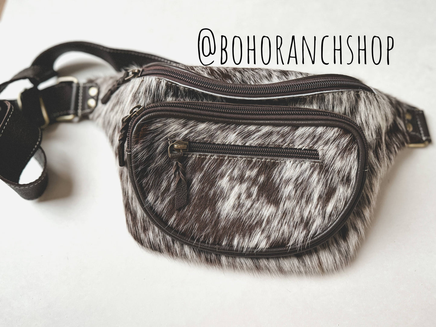 Western Hairon Cowhide Fanny Pack - bum bag sling bag