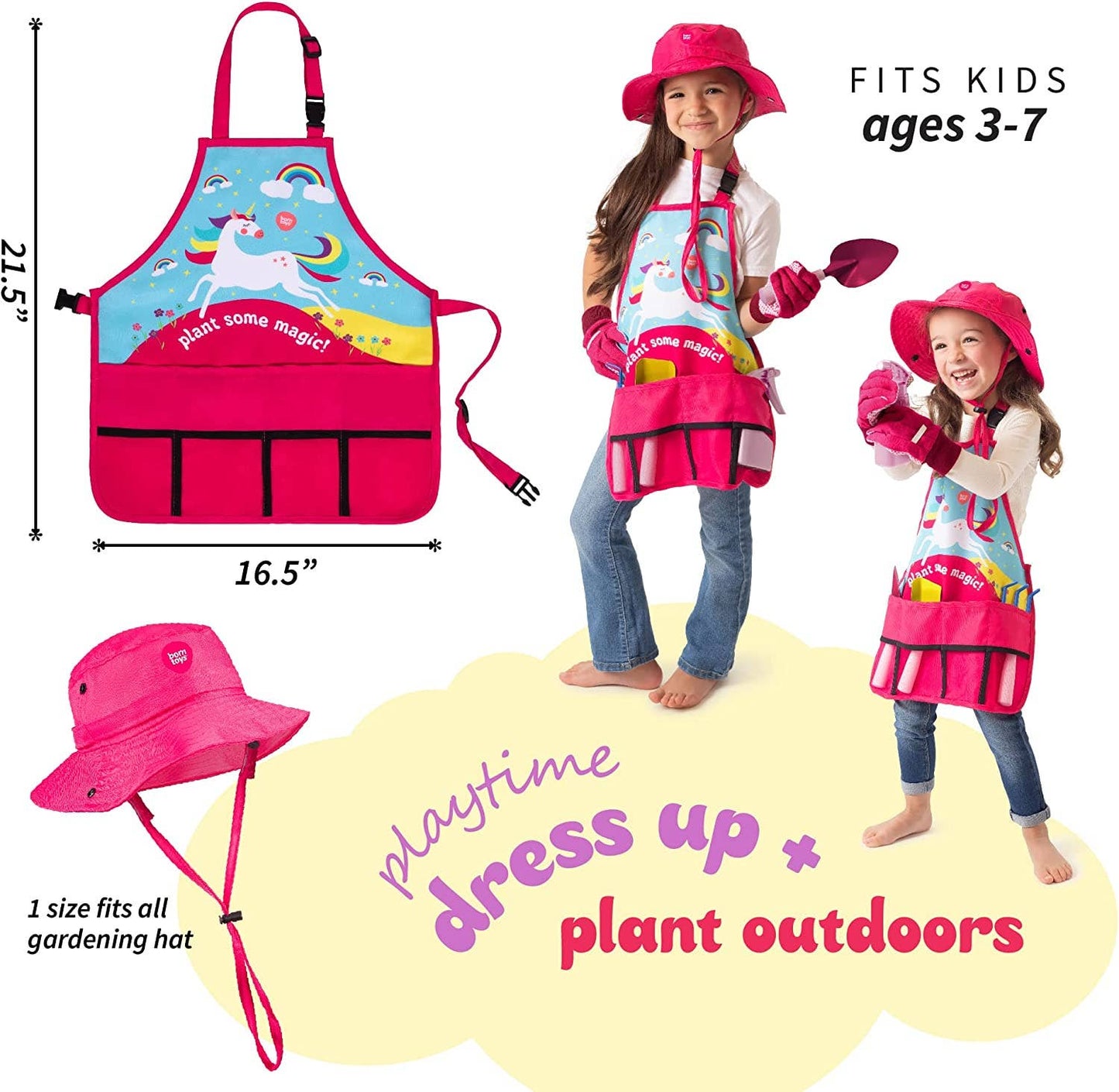 Unicorn garden dress up toy set