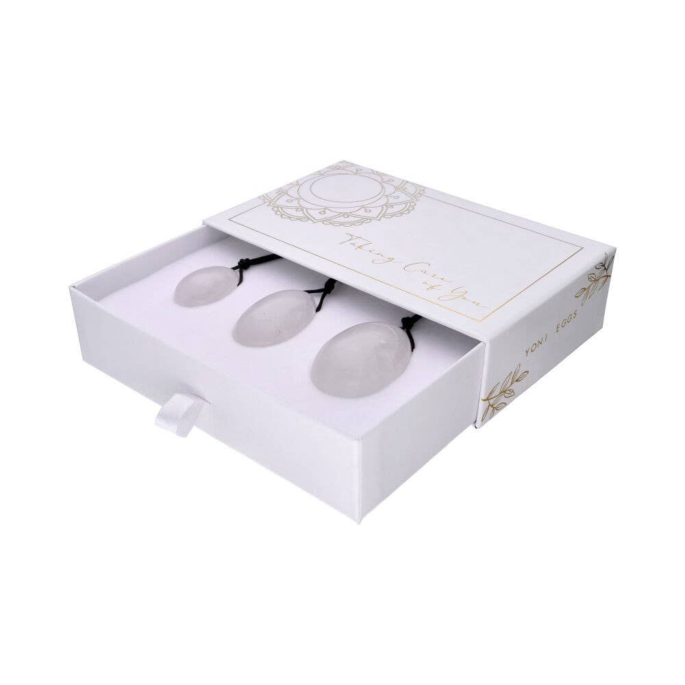 White Quartz Yoni Eggs Pack with Hole