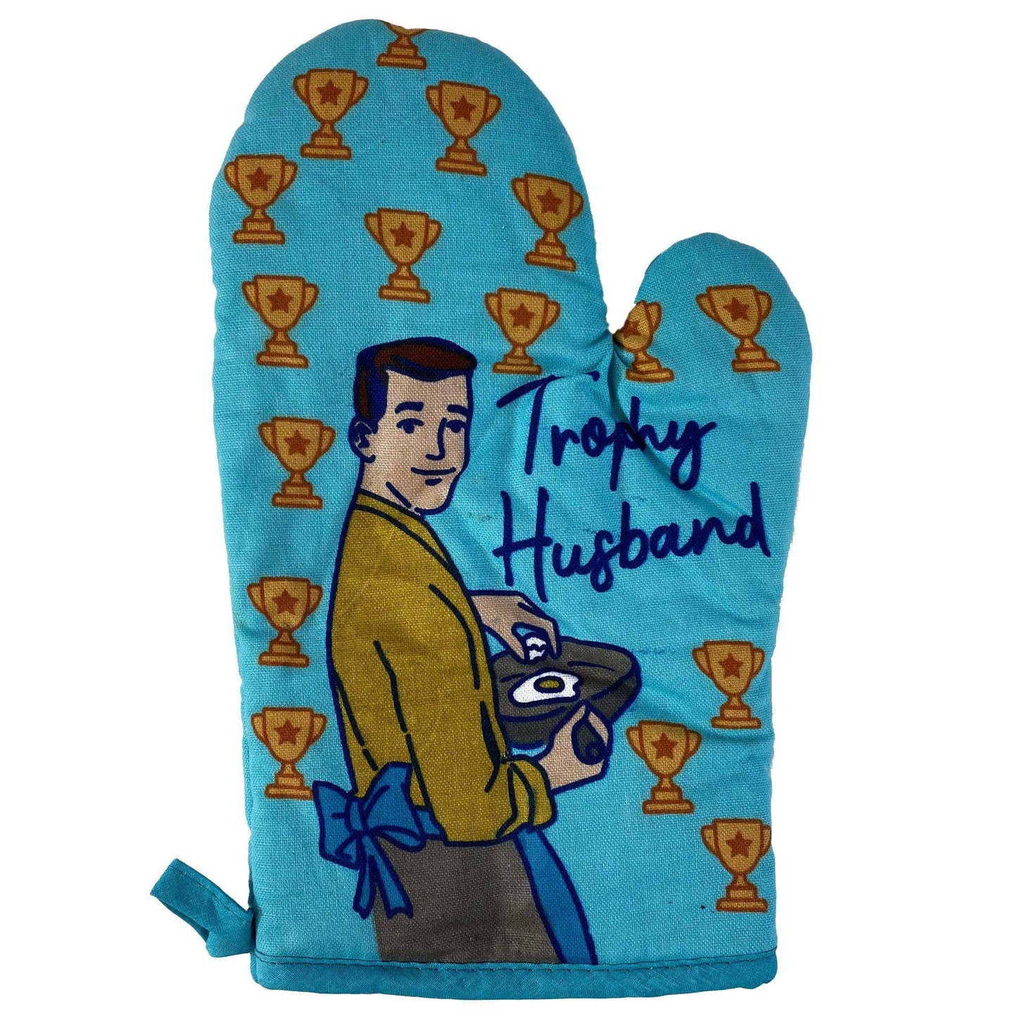 Trophy Husband Oven Mitt Gift for Him Funny Pot Holder