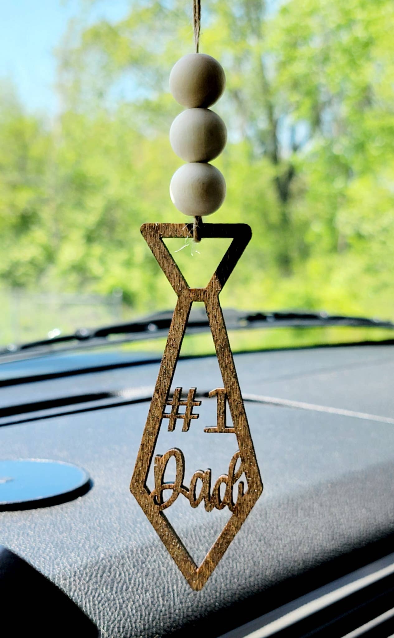 #1 Dad Tie Car Charm Ornament- Father's Day Gifts For Him