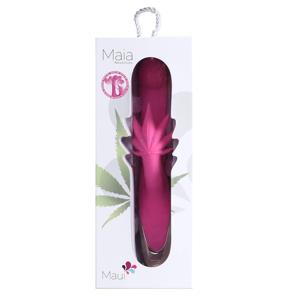 Maui Dula Motors 15-Function Hemp Leaf Vibrator Pink