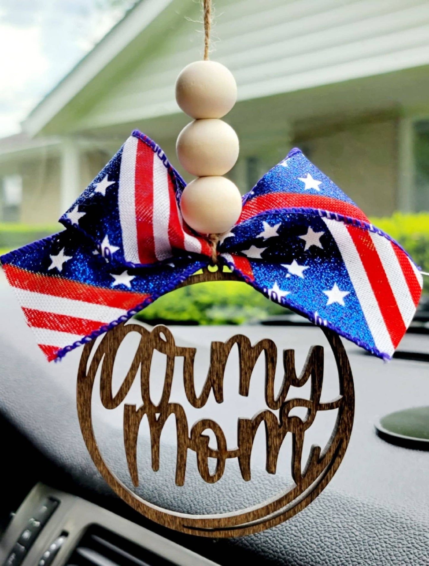 Military Themed Mom Car Charms- Fourth of July Memorial Day