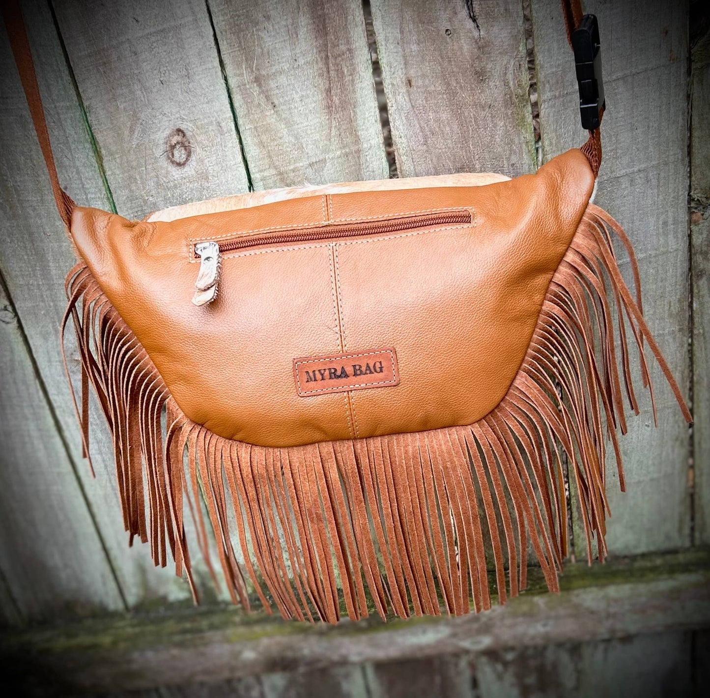 Upcycled LV Cowhide Leather Fringe Bum Bag Fanny Pack Sling