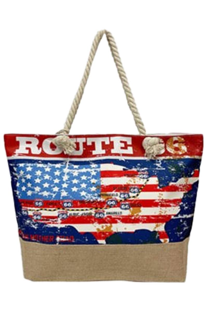 Route 66 The Mother Road Print Tote Bag