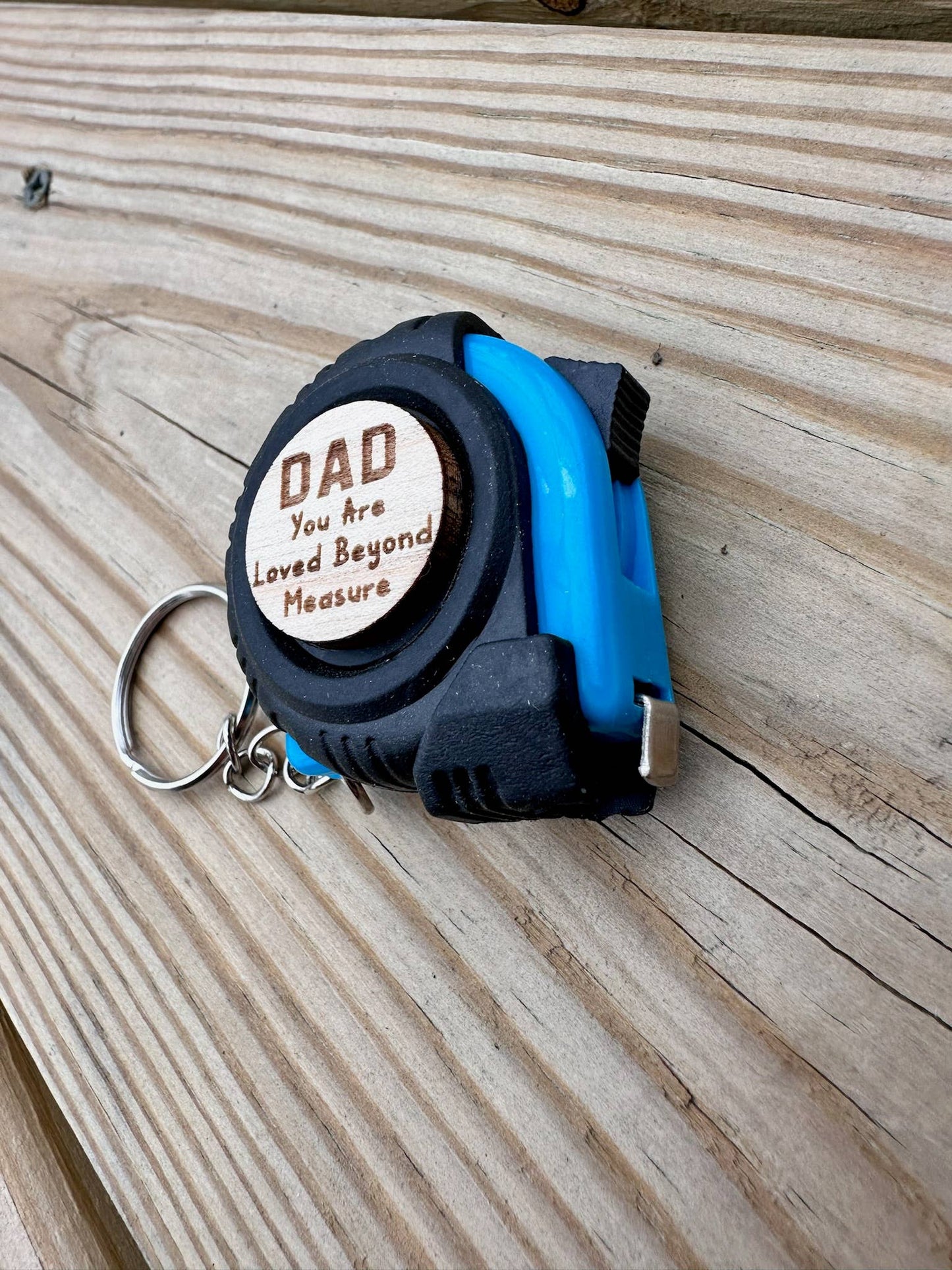 Mini Blue Fathers Day Keychain Tape Measure