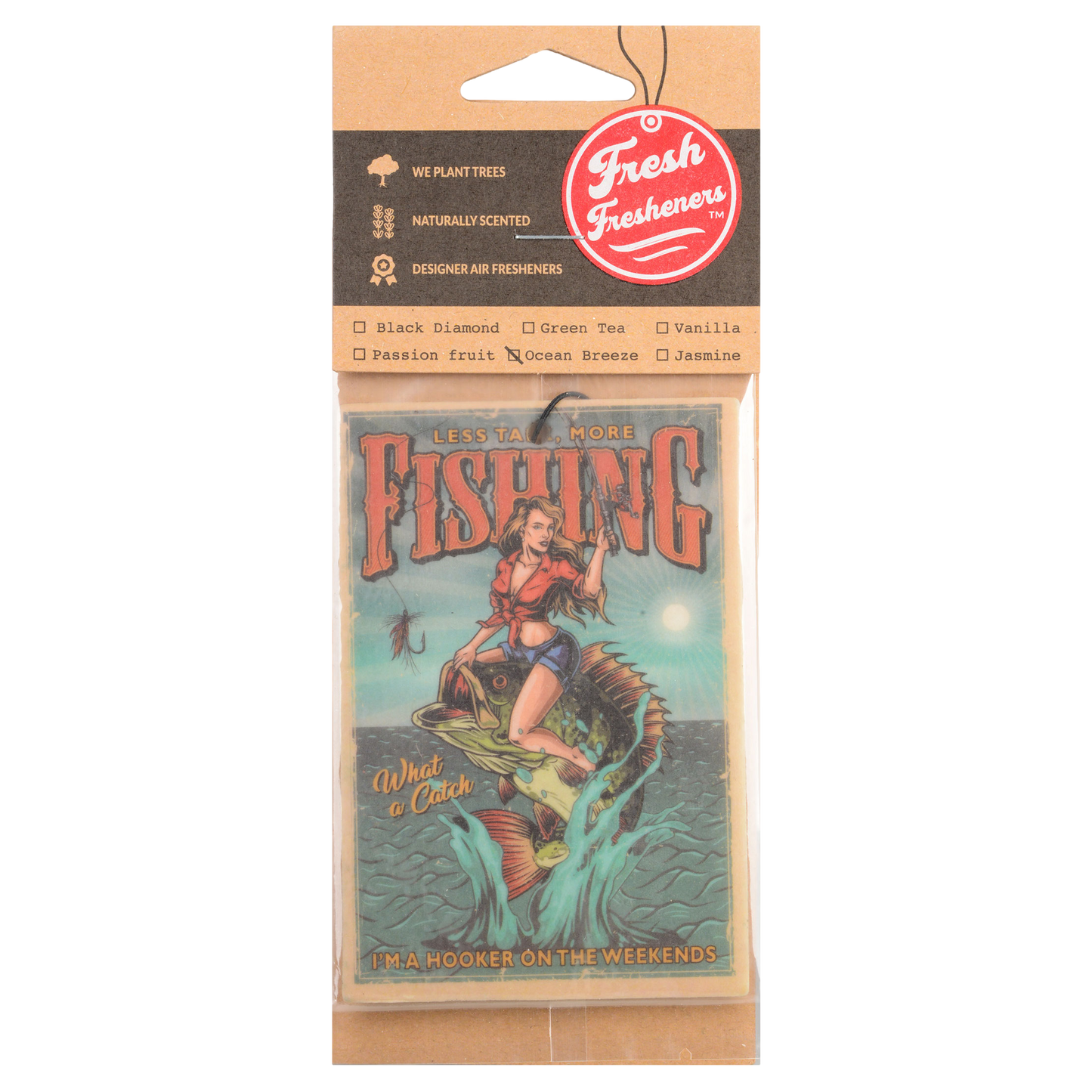 Vintage Fishing Air Freshener Pack of 12