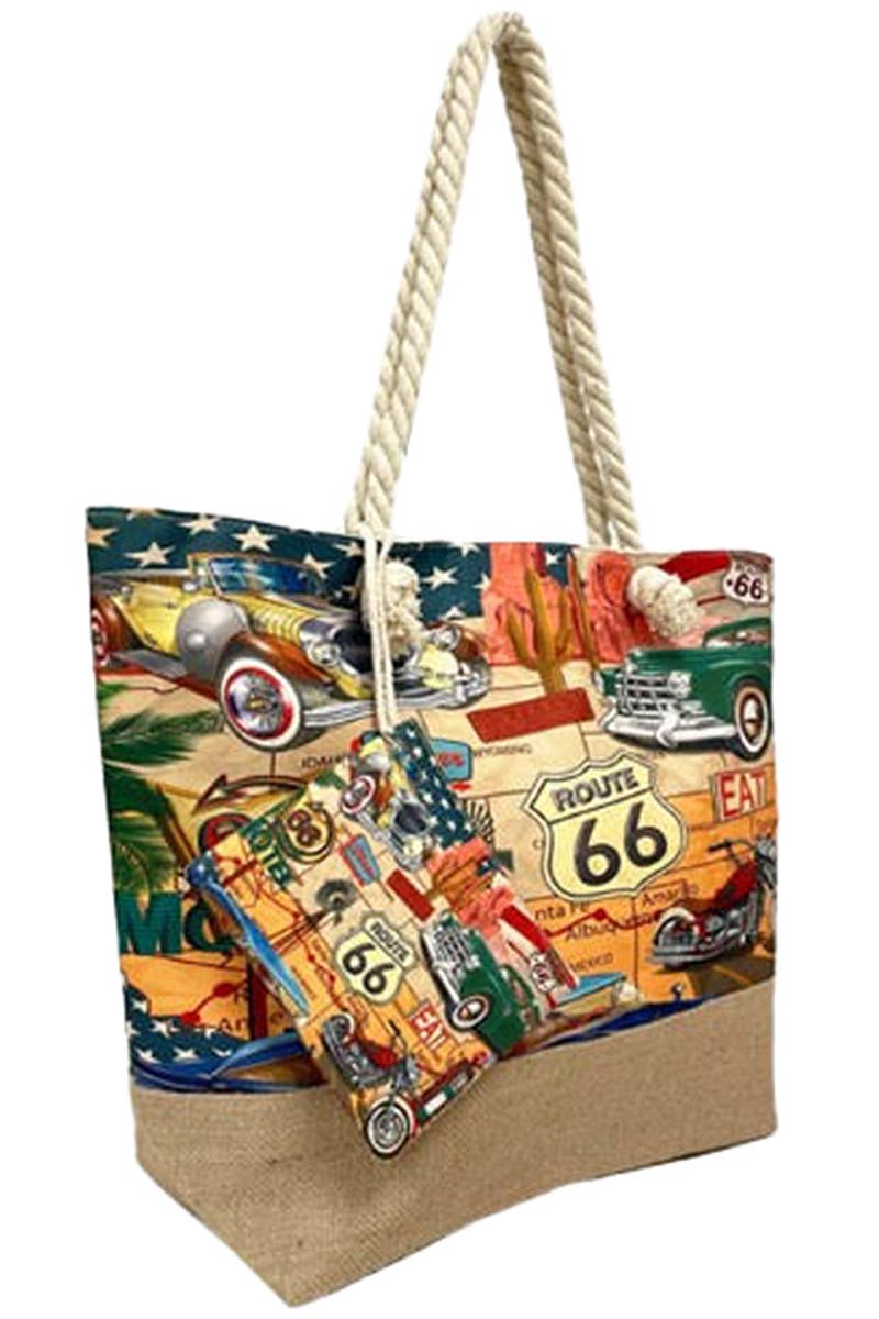 Route 66 The Mother Road Print Tote Bag