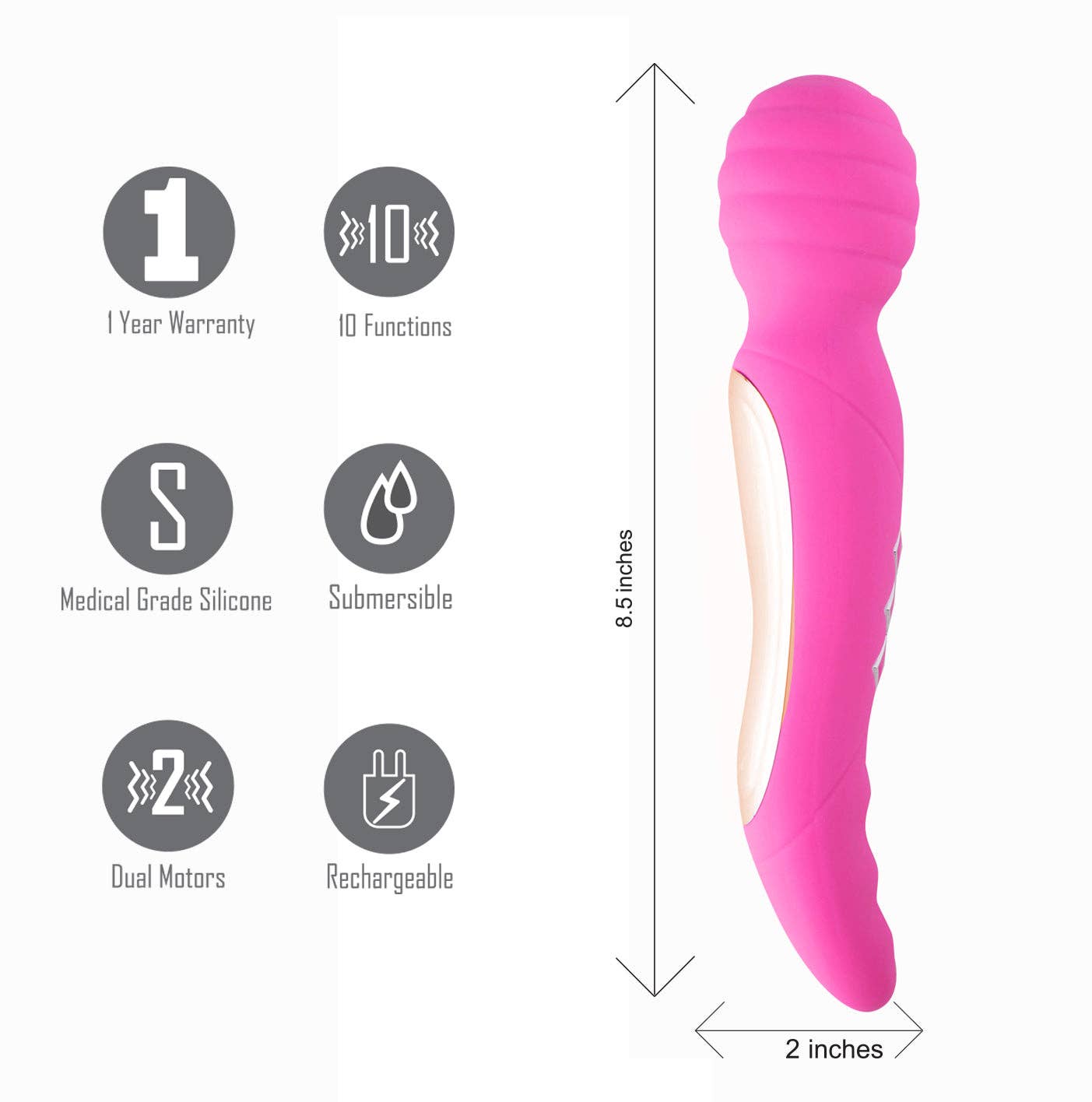 Zoe Twisty Rechargeable Dual Vibrating Pleasure Wand Pink