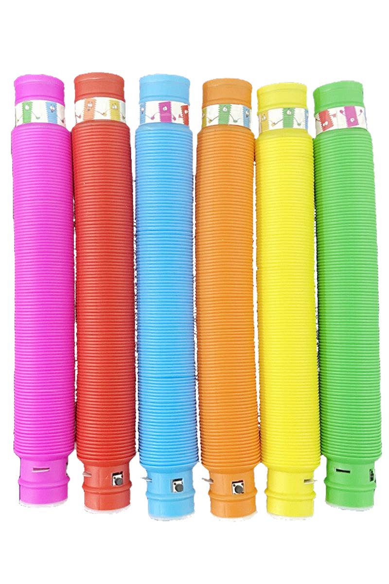 LED Light-Up Pop Snap Stretch Accordion Tube Toy