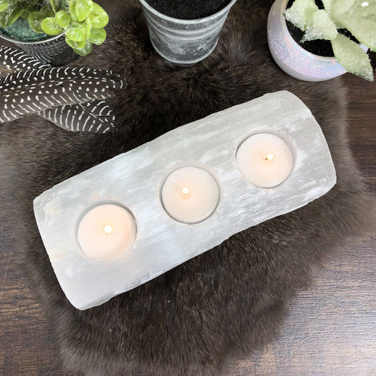 Selenite Candle Holder - 3 Votives