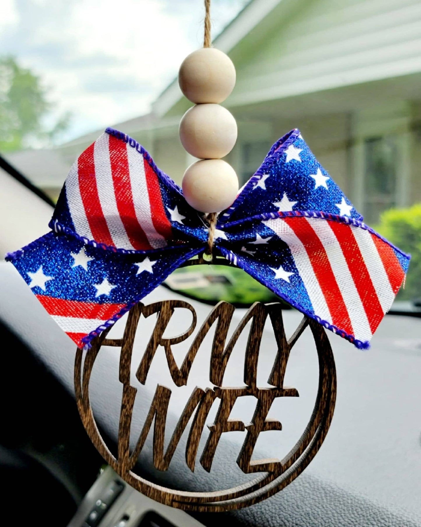 Military Themed Wife Car Charms- Fourth of July Memorial Day