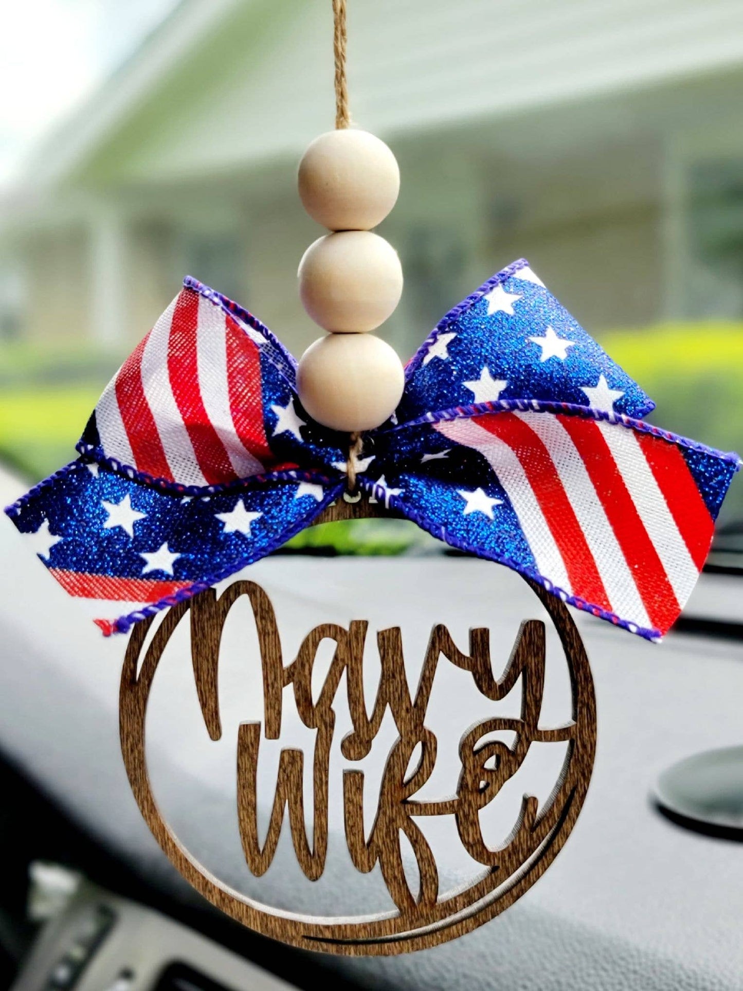 Military Themed Wife Car Charms- Fourth of July Memorial Day