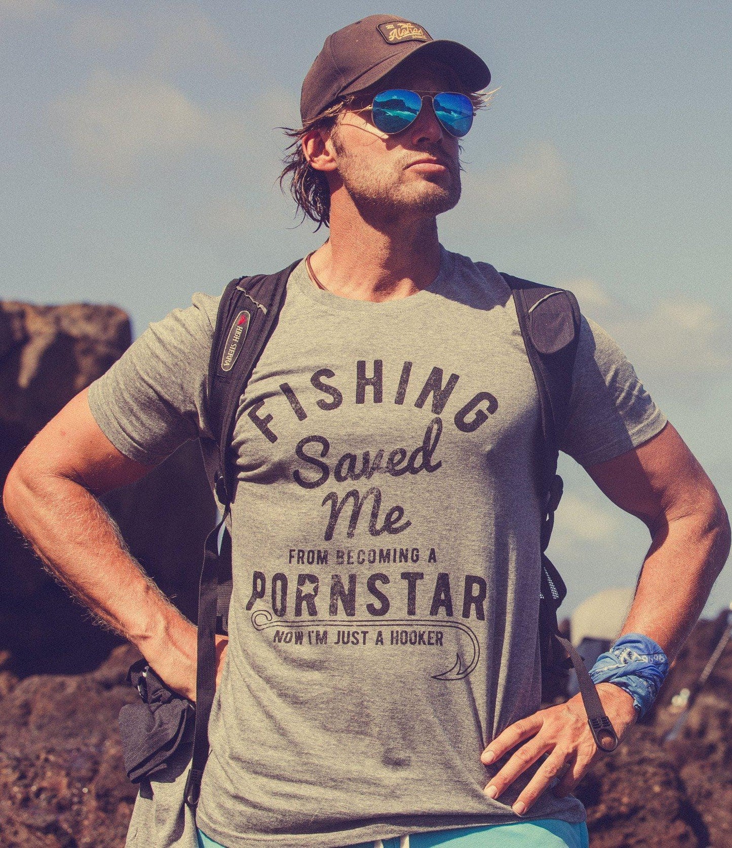 Fishing Saved Me Funny Mens Fishing T Shirt