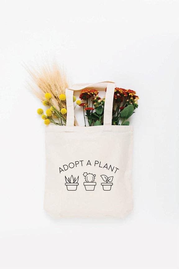 Adopt a Plant Eco Friendly Canvas Tote Bag | Summer Gift | Reusable Bag