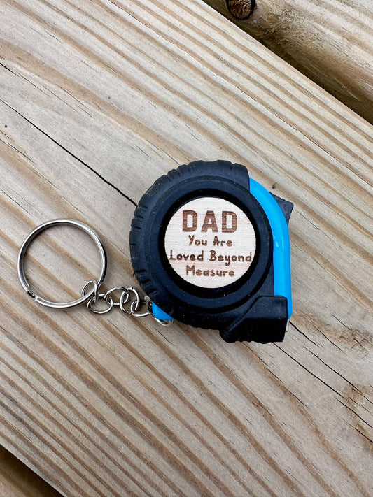 Mini Blue Fathers Day Keychain Tape Measure