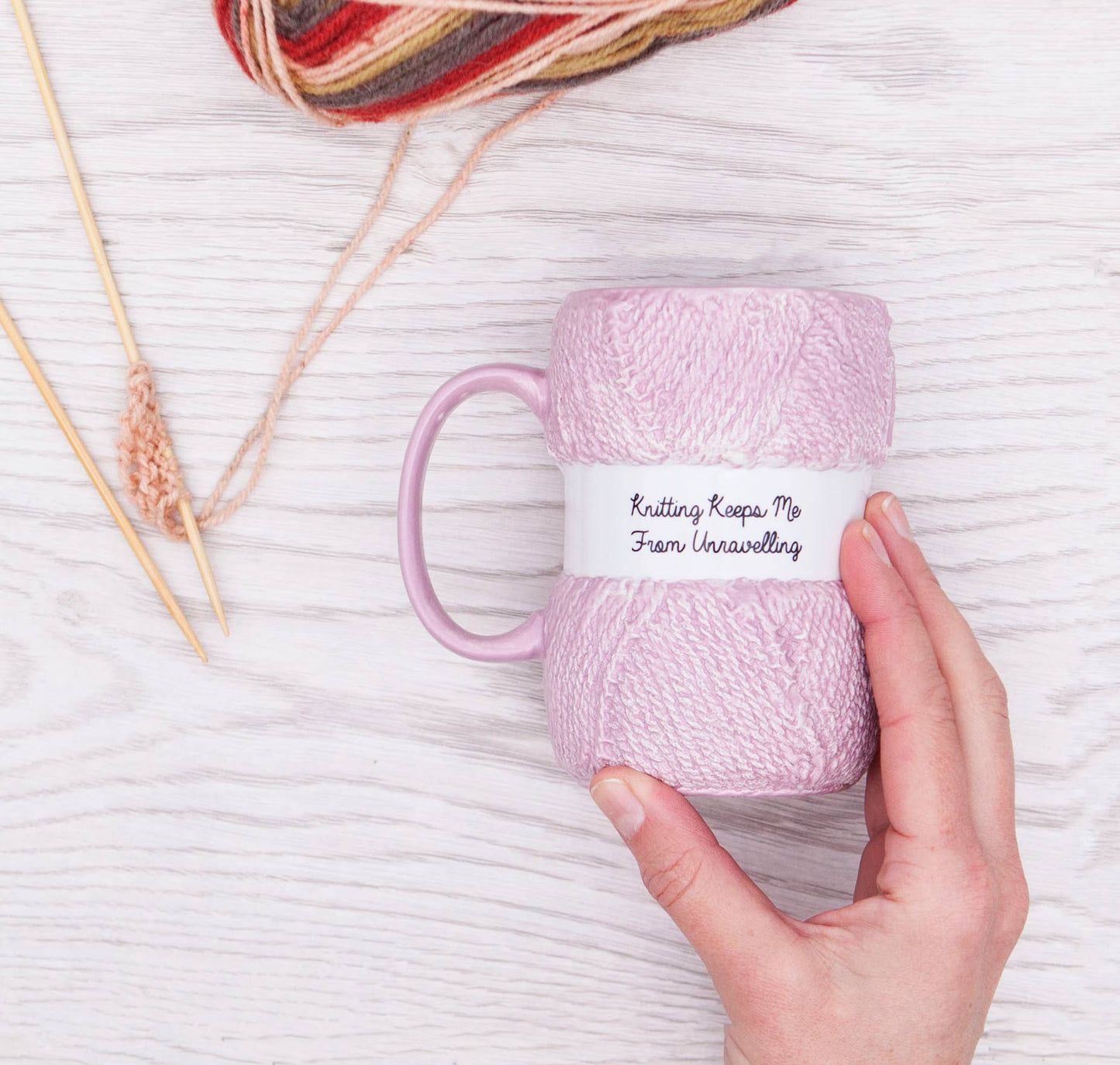 Knitting Mug - Keeps Me From Unravelling - Knitting Gifts