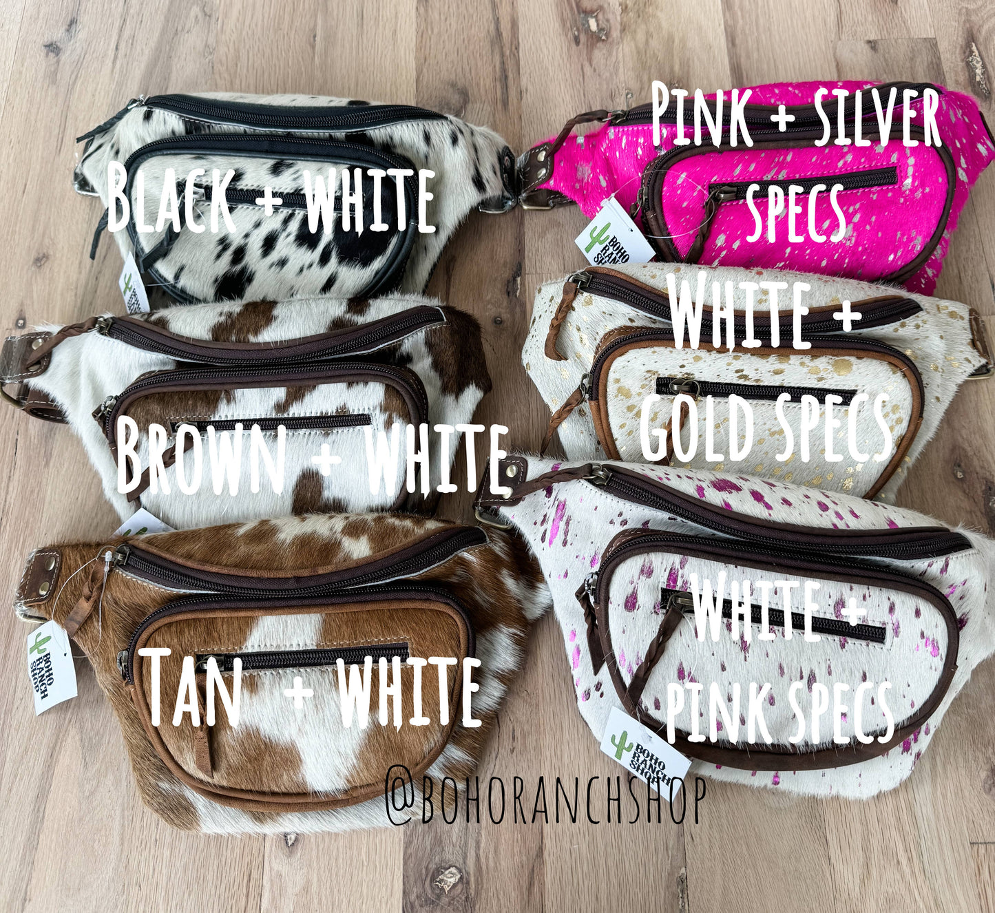 Western Hairon Cowhide Fanny Pack - bum bag sling bag