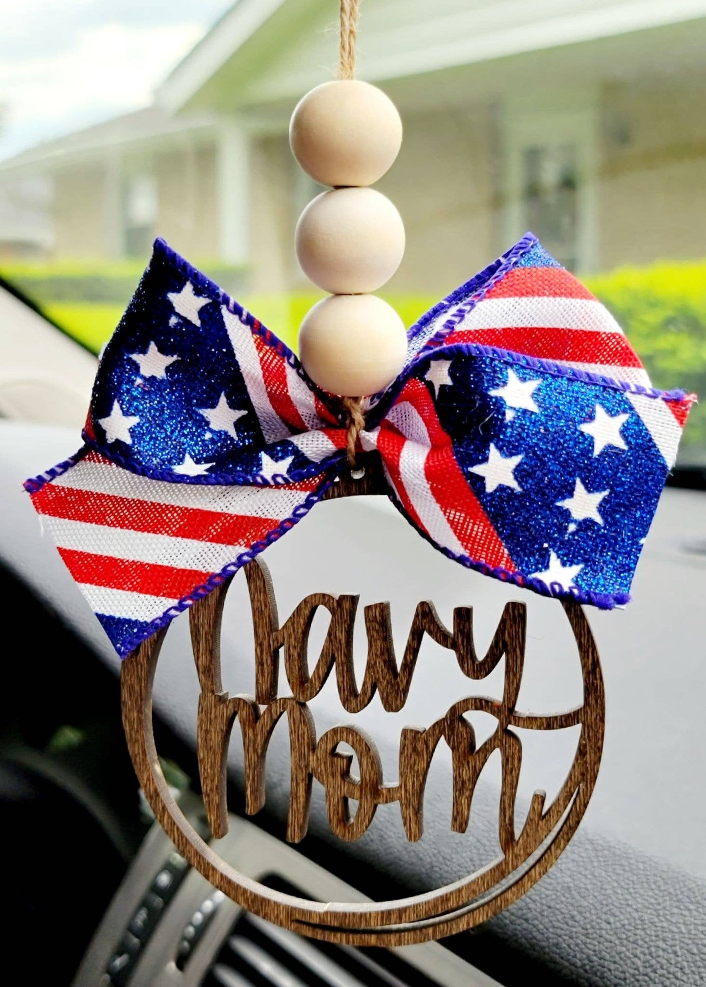 Military Themed Mom Car Charms- Fourth of July Memorial Day