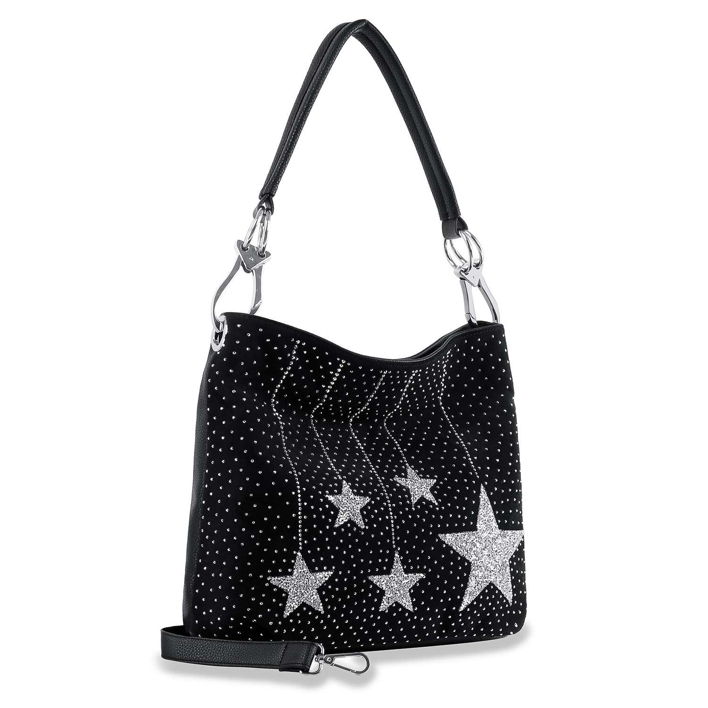 Sparkling-stars-hobo-handbag-black