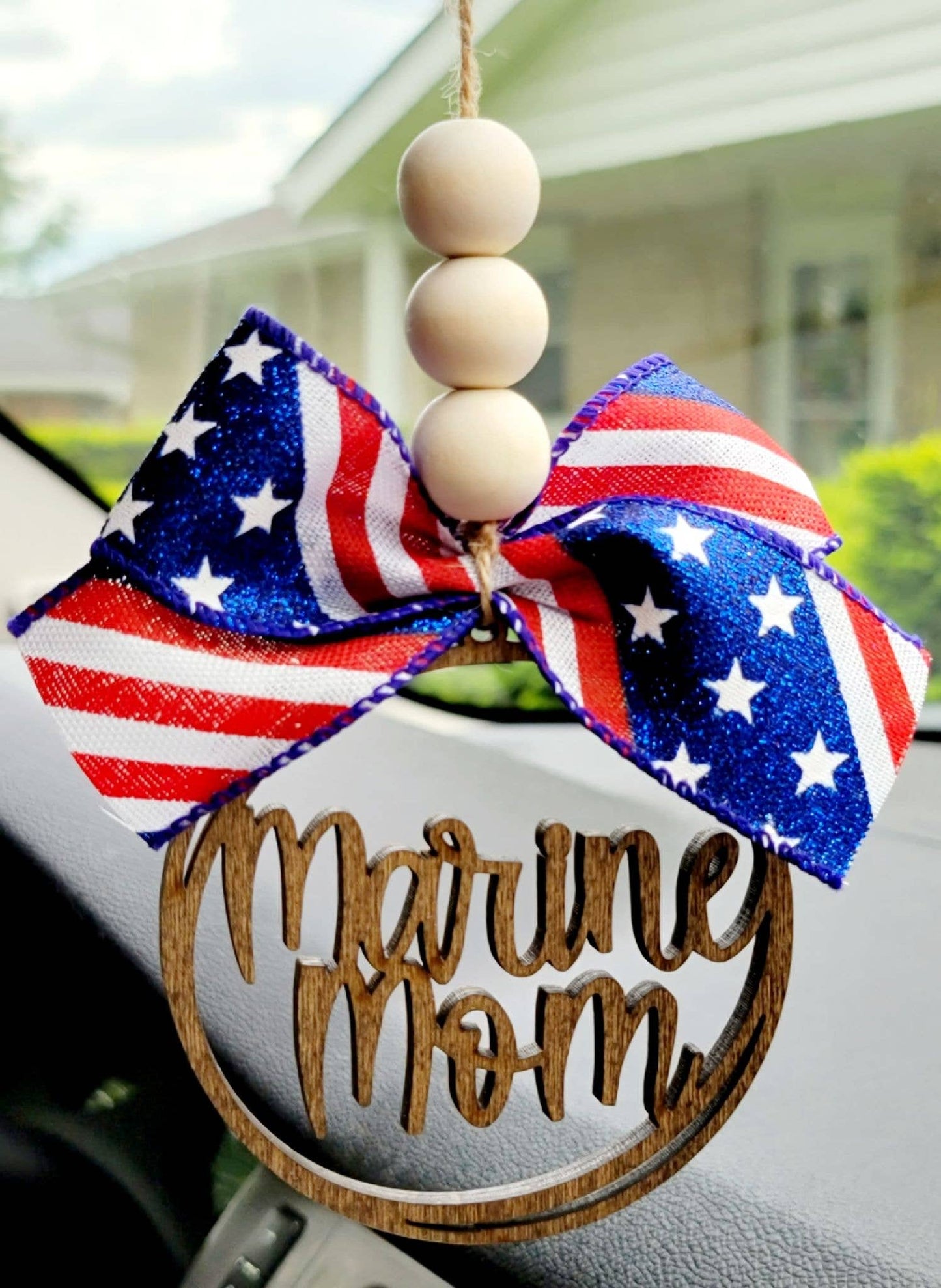 Military Themed Mom Car Charms- Fourth of July Memorial Day