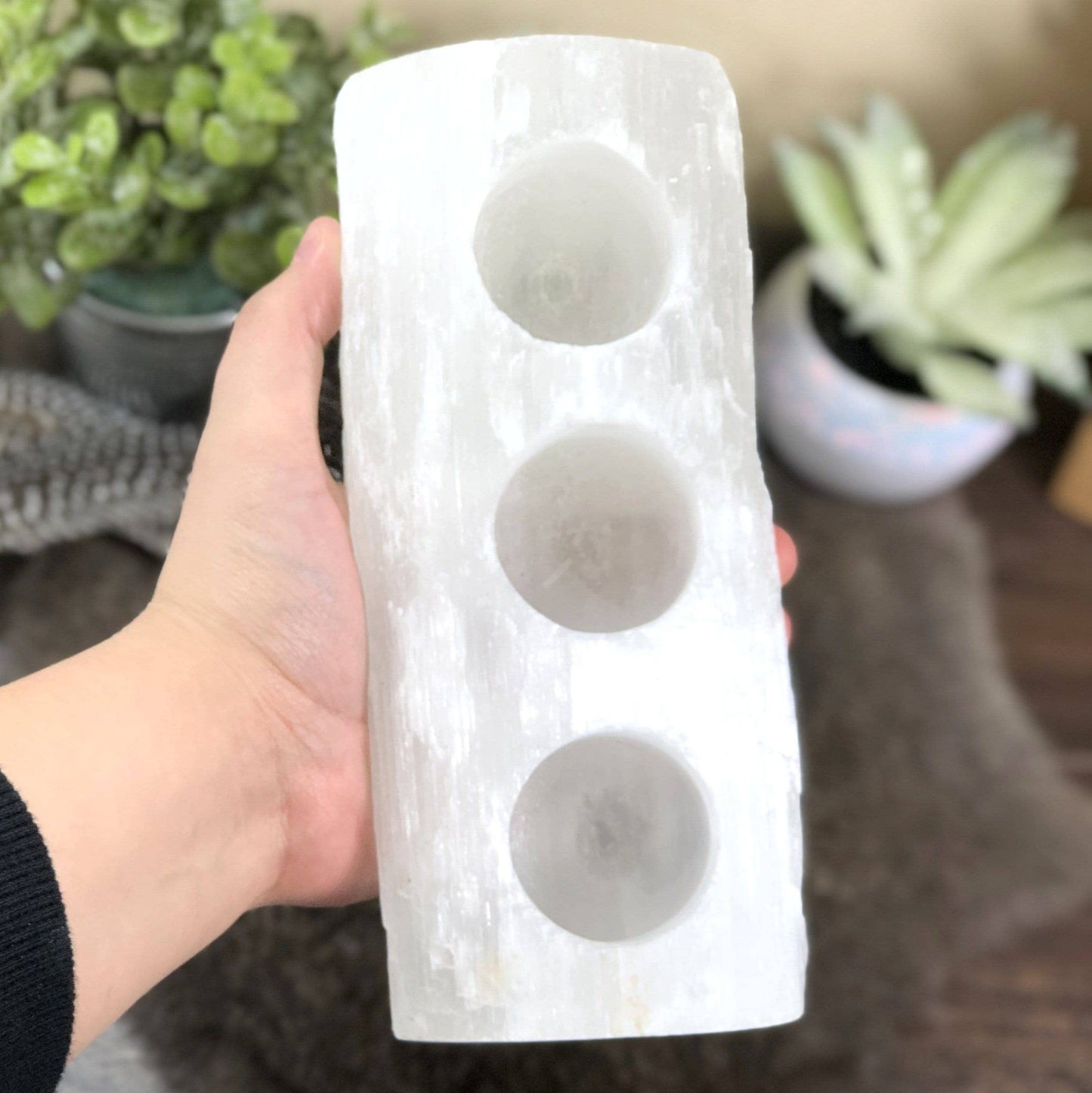 Selenite Candle Holder - 3 Votives