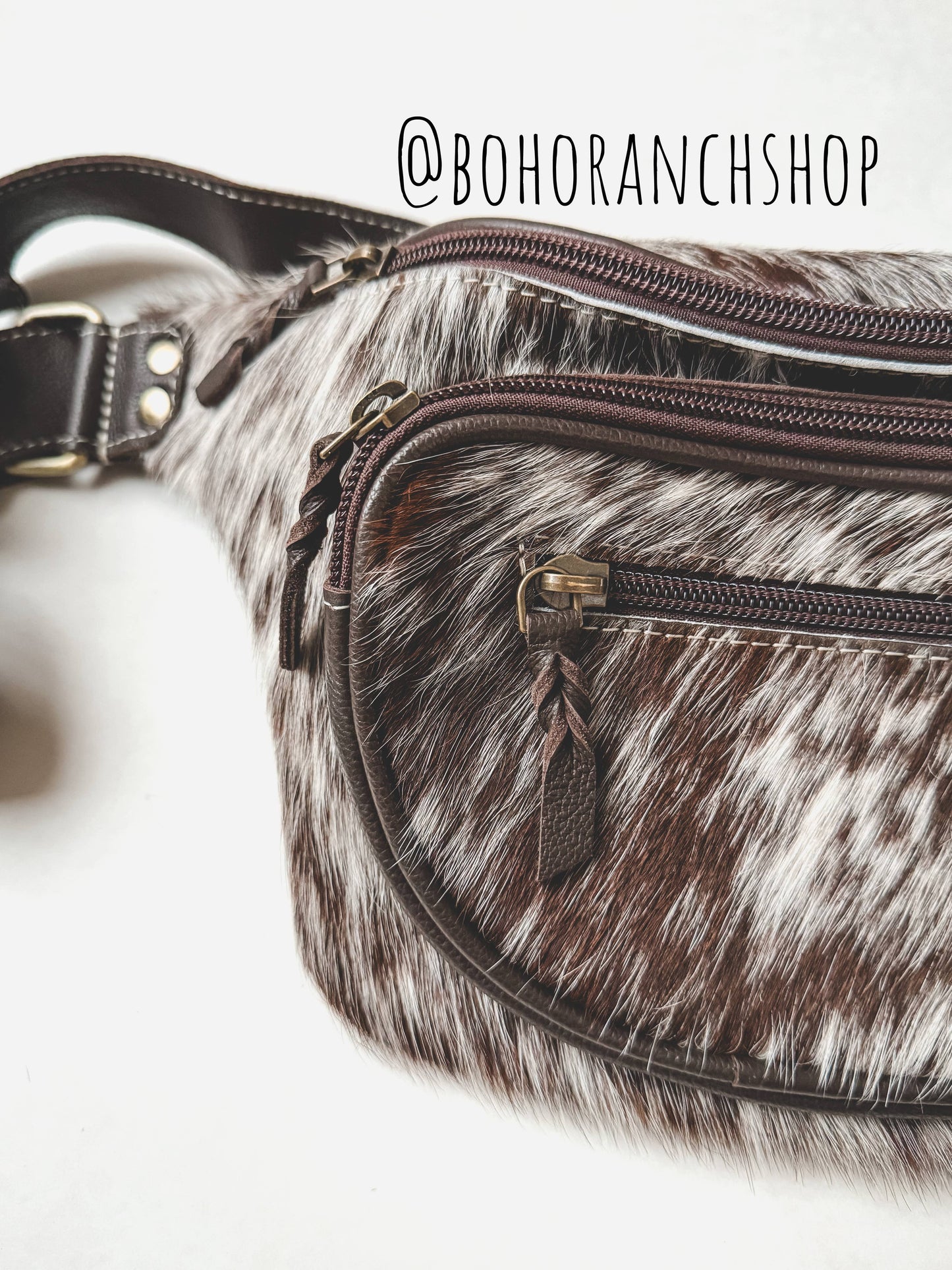 Western Hairon Cowhide Fanny Pack - bum bag sling bag