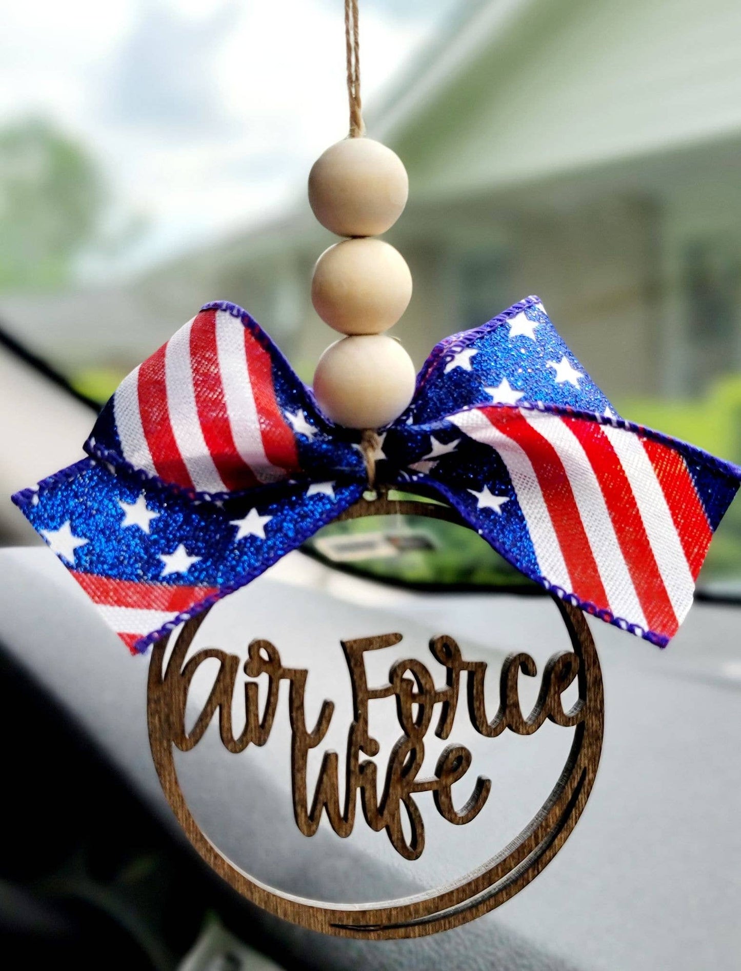 Military Themed Wife Car Charms- Fourth of July Memorial Day