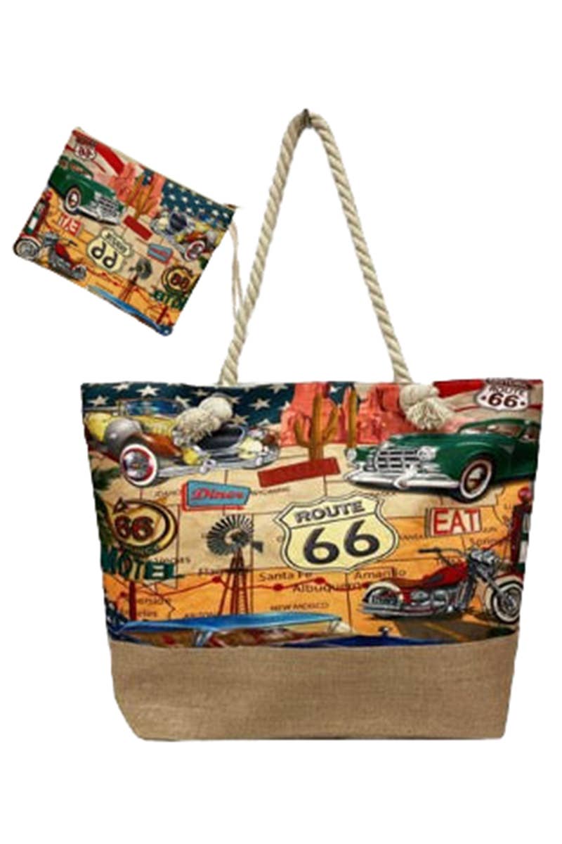 Route 66 The Mother Road Print Tote Bag