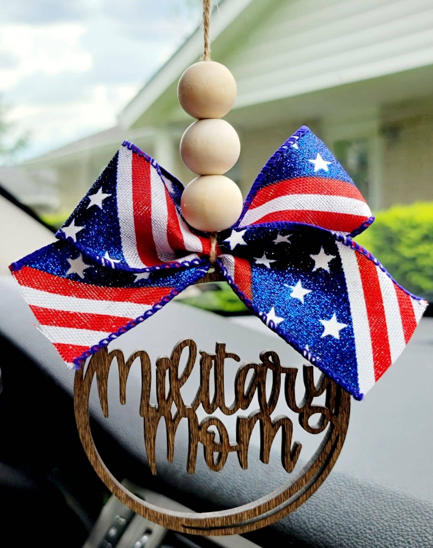 Military Themed Mom Car Charms- Fourth of July Memorial Day