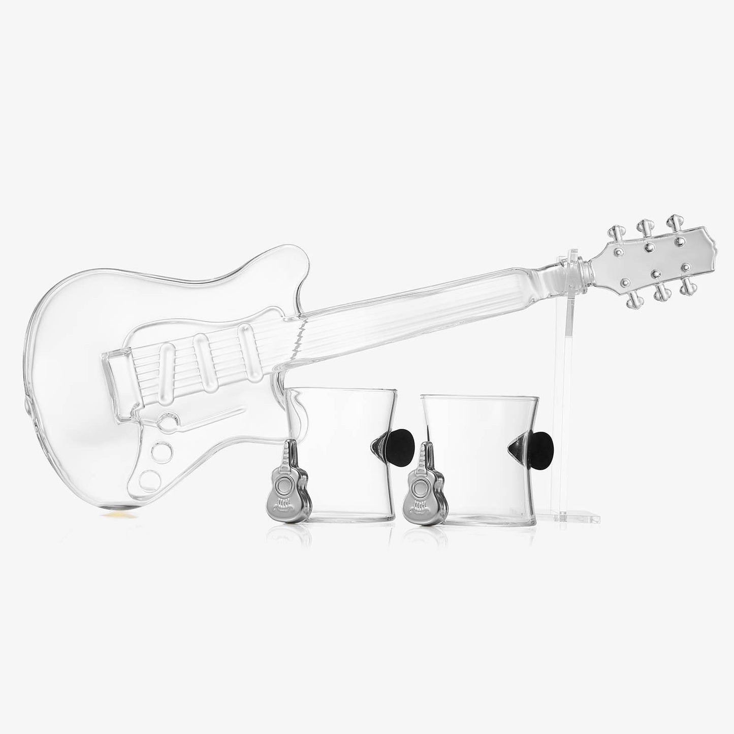 Electric Guitar  Decanter with 2 Pick Whiskey Glasses