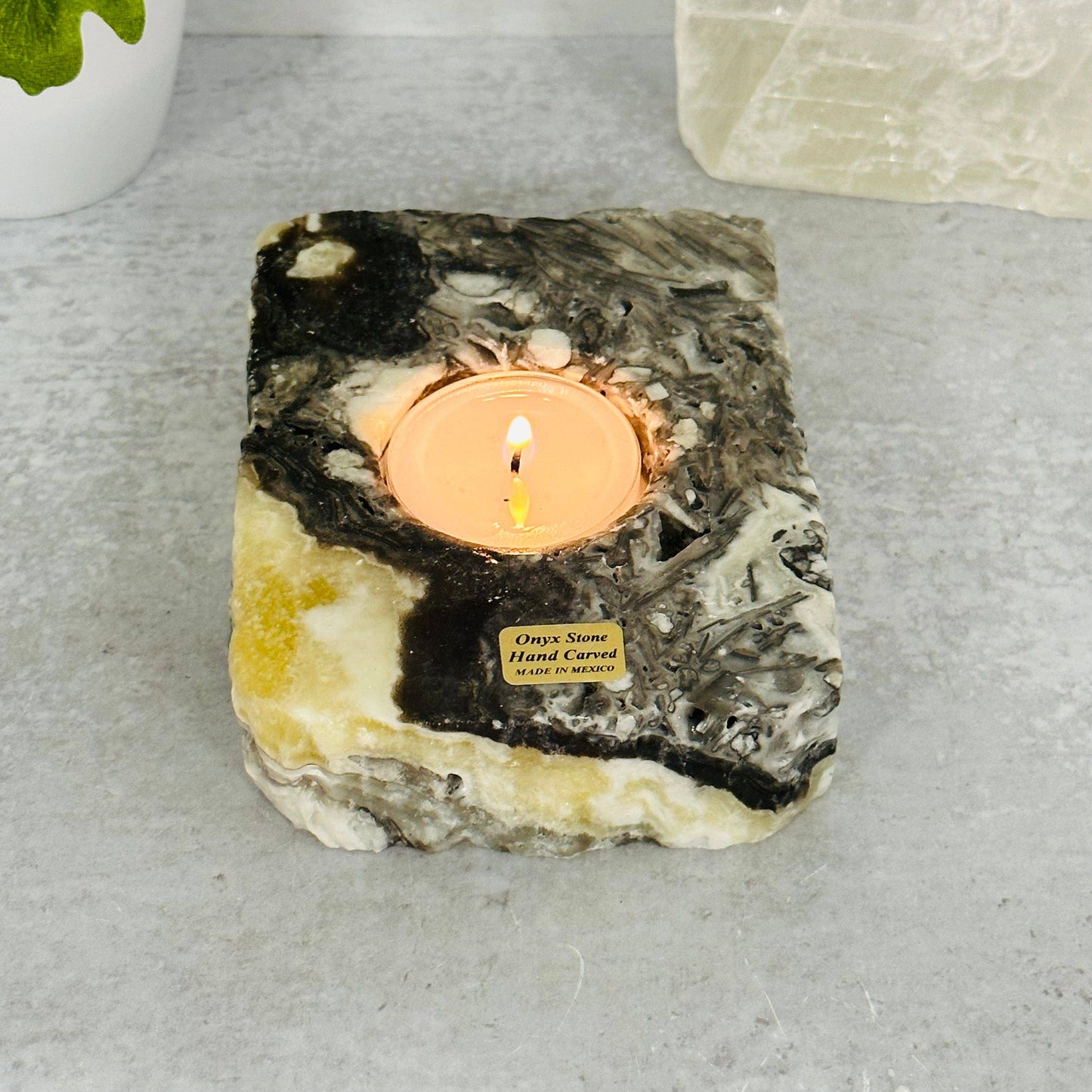 Mexican Onyx Crystal Candle Holder