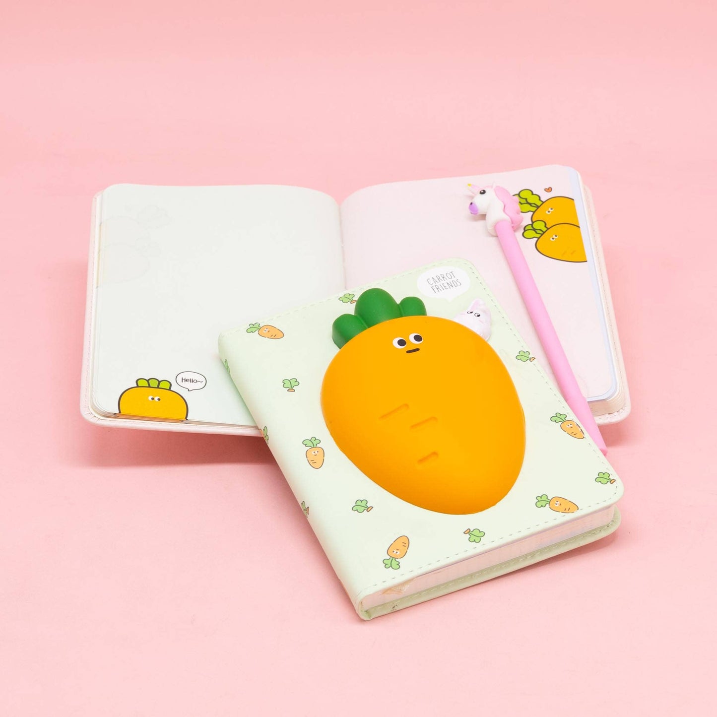 SALE! Cute Squishy Hardcover Notebook - Carrot