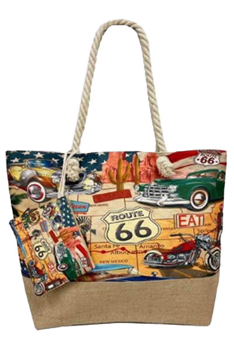 Route 66 The Mother Road Print Tote Bag