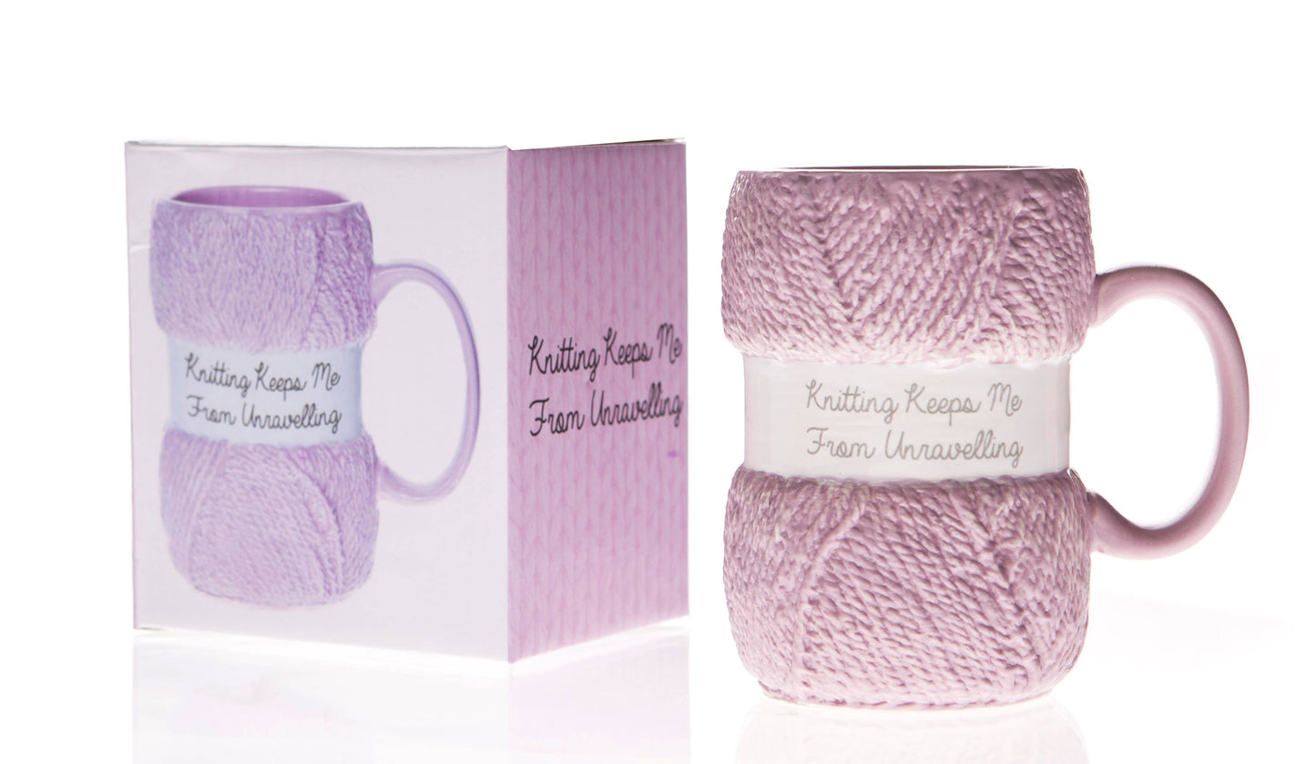 Knitting Mug - Keeps Me From Unravelling - Knitting Gifts