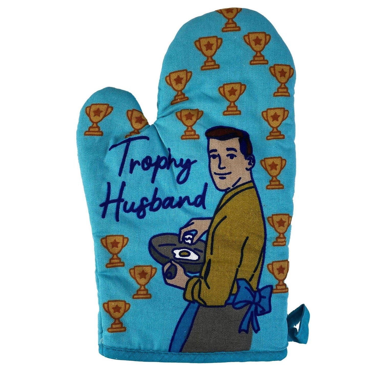 Trophy Husband Oven Mitt Gift for Him Funny Pot Holder