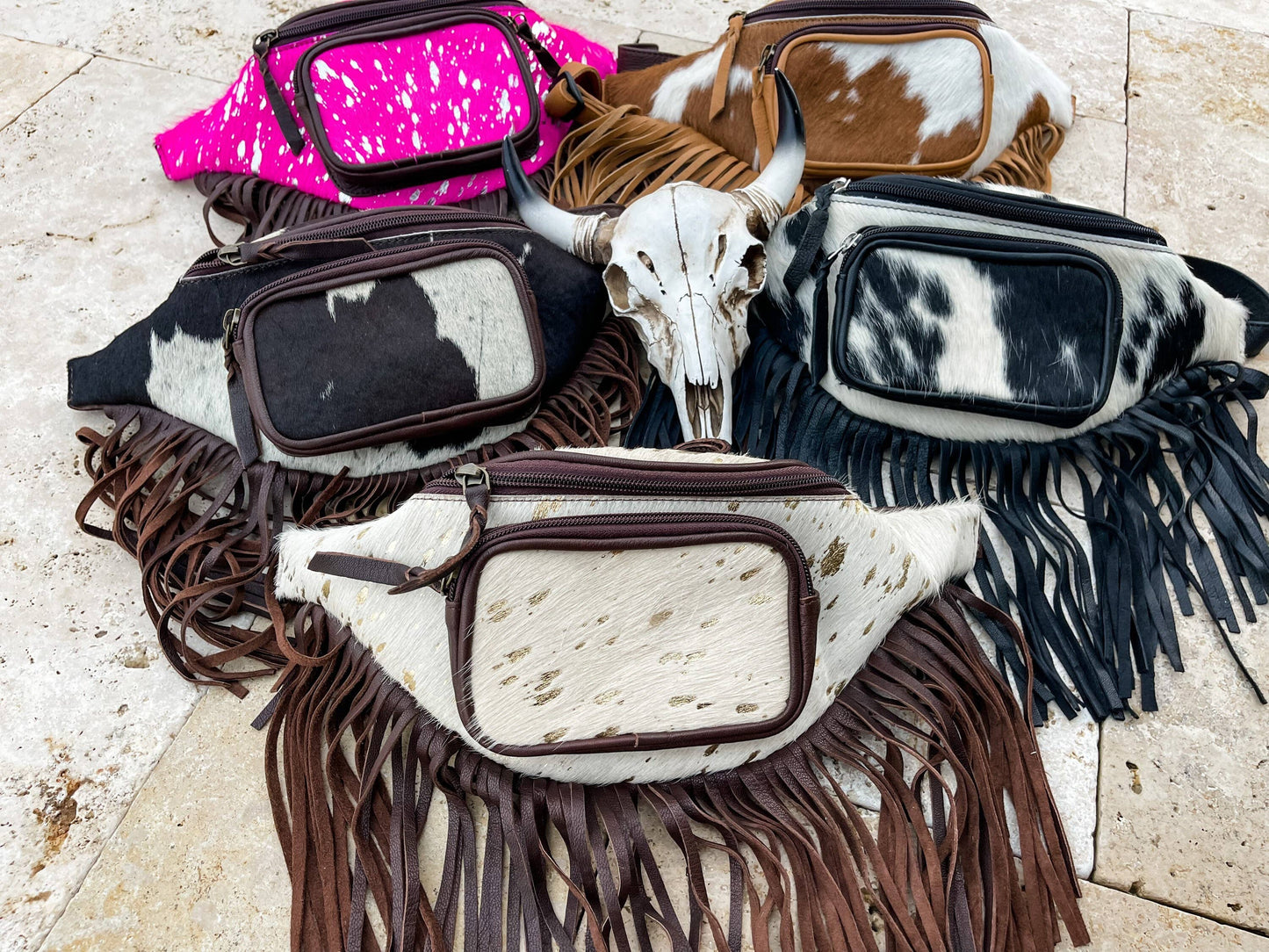 Western Hairon Cowhide Fanny Pack - bum bag