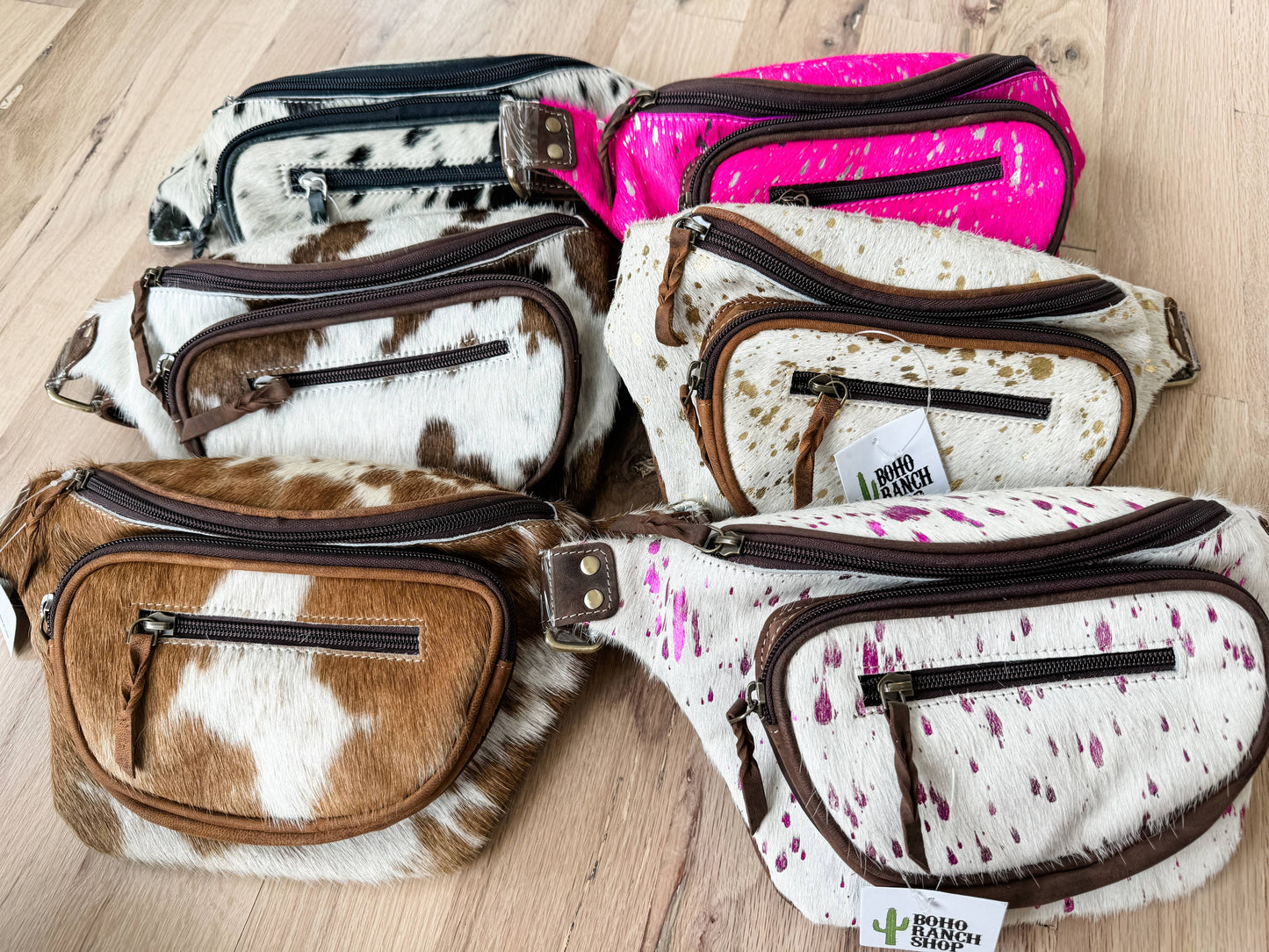 Western Hairon Cowhide Fanny Pack - bum bag sling bag