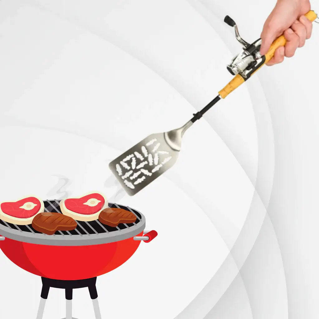 Open Face Fishing Pole BBQ Spatula